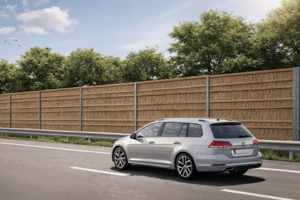 Nachhaltige Lärmschutzwand aus Naturmaterialien